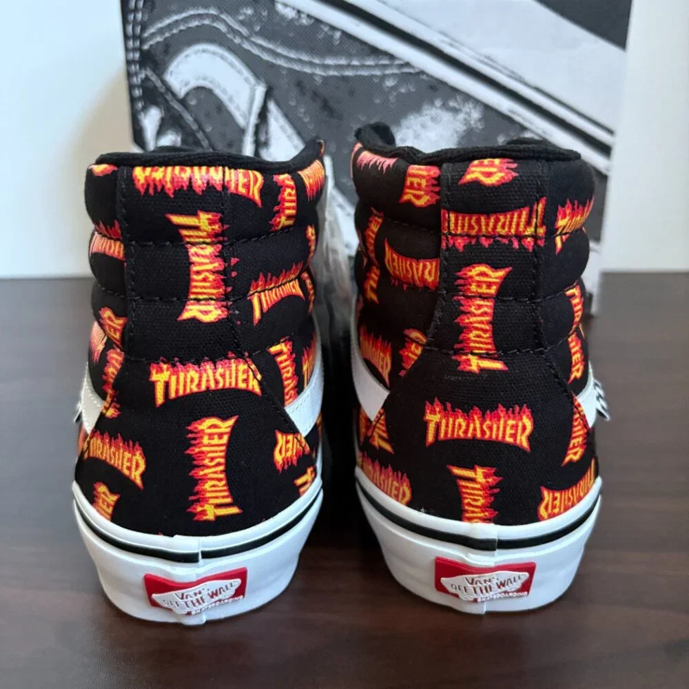 Vans Shoes Mens Thrasher Colab Flames Classic High Top Skate Sneakers Grunge 9